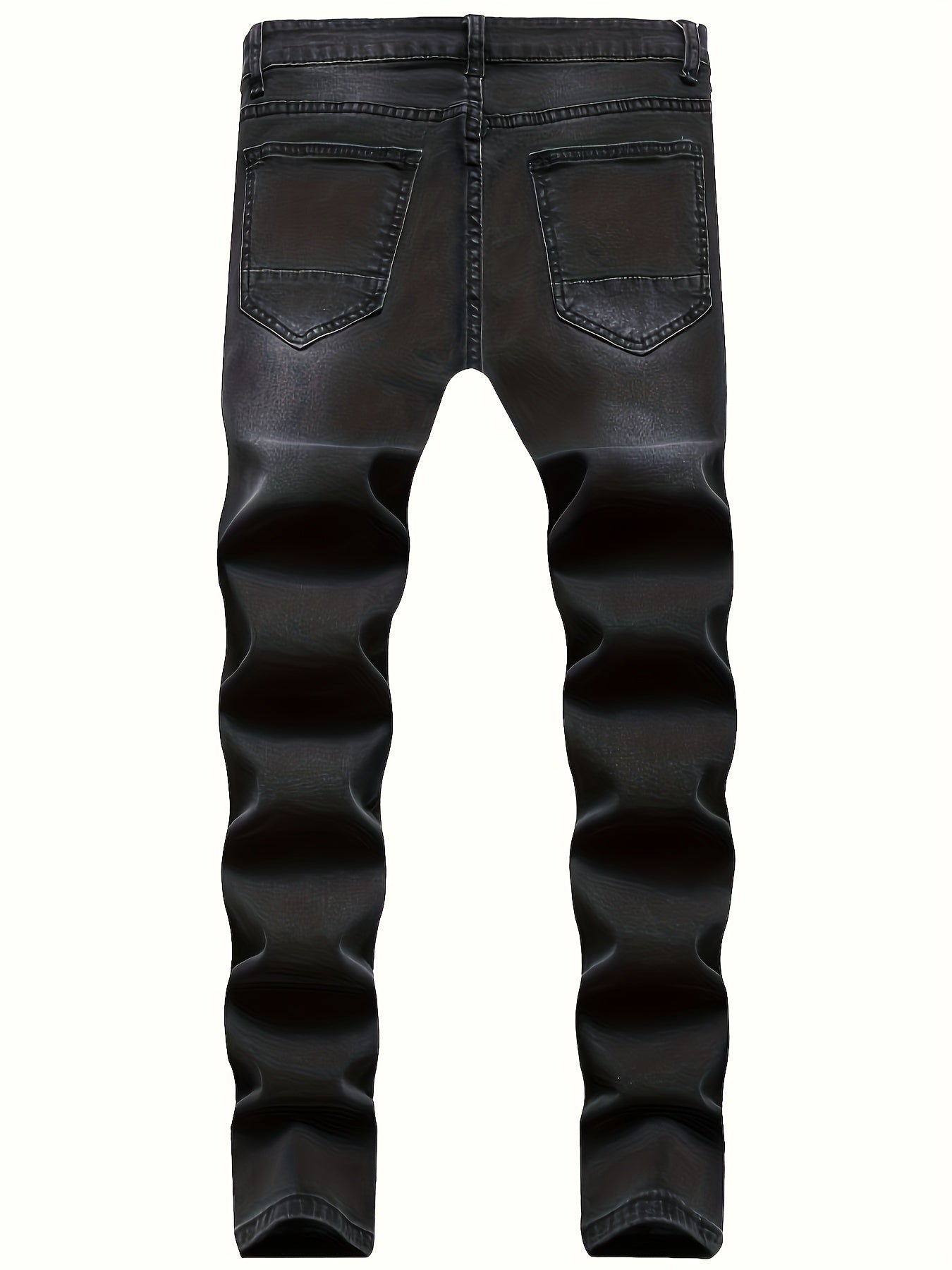 Mid Stretch Slim Fit Ripped Cotton Jeans, Men's Casual Street Style Distressed Denim Pants For Spring Summer - by PAWFECTWORLDS | PAWFECTWORLDS | , ,