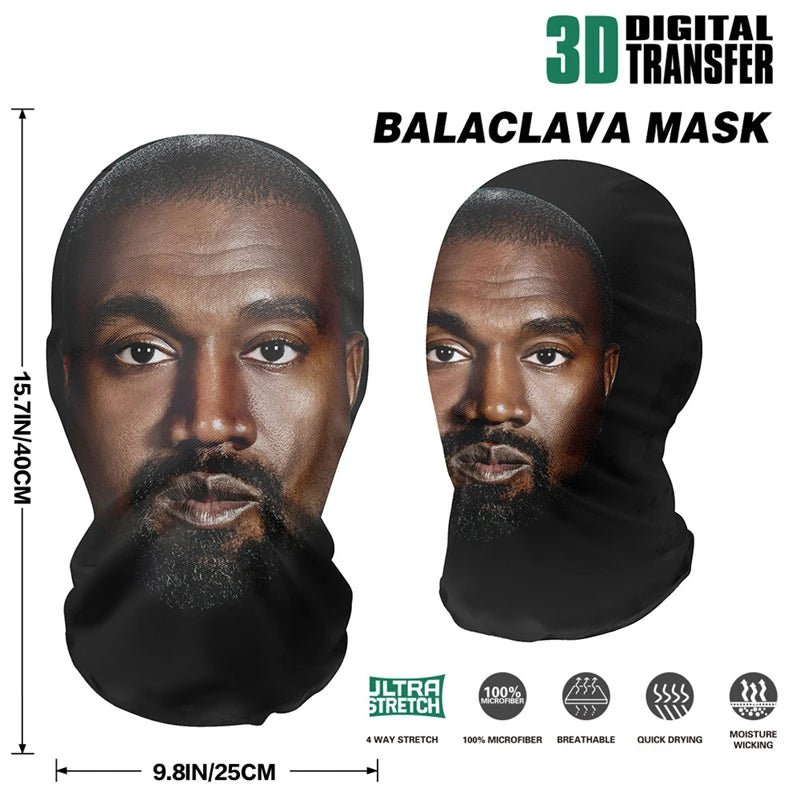 New 3D Printed Kanye Mask Elastic Mesh Full Face Mask for Unisex Cosplay Headwear Party Simulation Balaclava Hat Headgear Props - by PAWFECTWORLDS | PAWFECTWORLDS | , ,