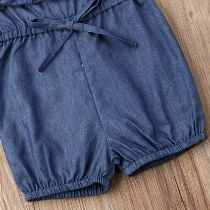 New Baby Girl Denim Romper Girls Princess Ruffle Romper Kids Jumpsuit Toddler Clothing Kid Causal Outfits Summer Clothes - by Faithtur | PAWFECTWORLDS | Baby Clothing, Bodysuits & One - Pieces, Mother & Kids