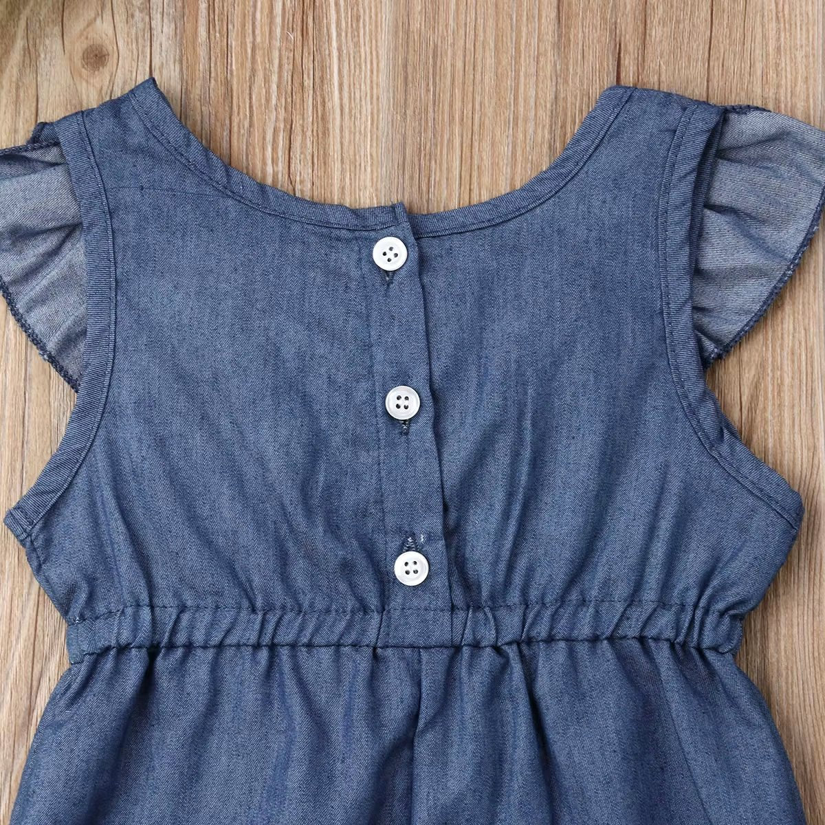 New Baby Girl Denim Romper Girls Princess Ruffle Romper Kids Jumpsuit Toddler Clothing Kid Causal Outfits Summer Clothes - by Faithtur | PAWFECTWORLDS | Baby Clothing, Bodysuits & One - Pieces, Mother & Kids