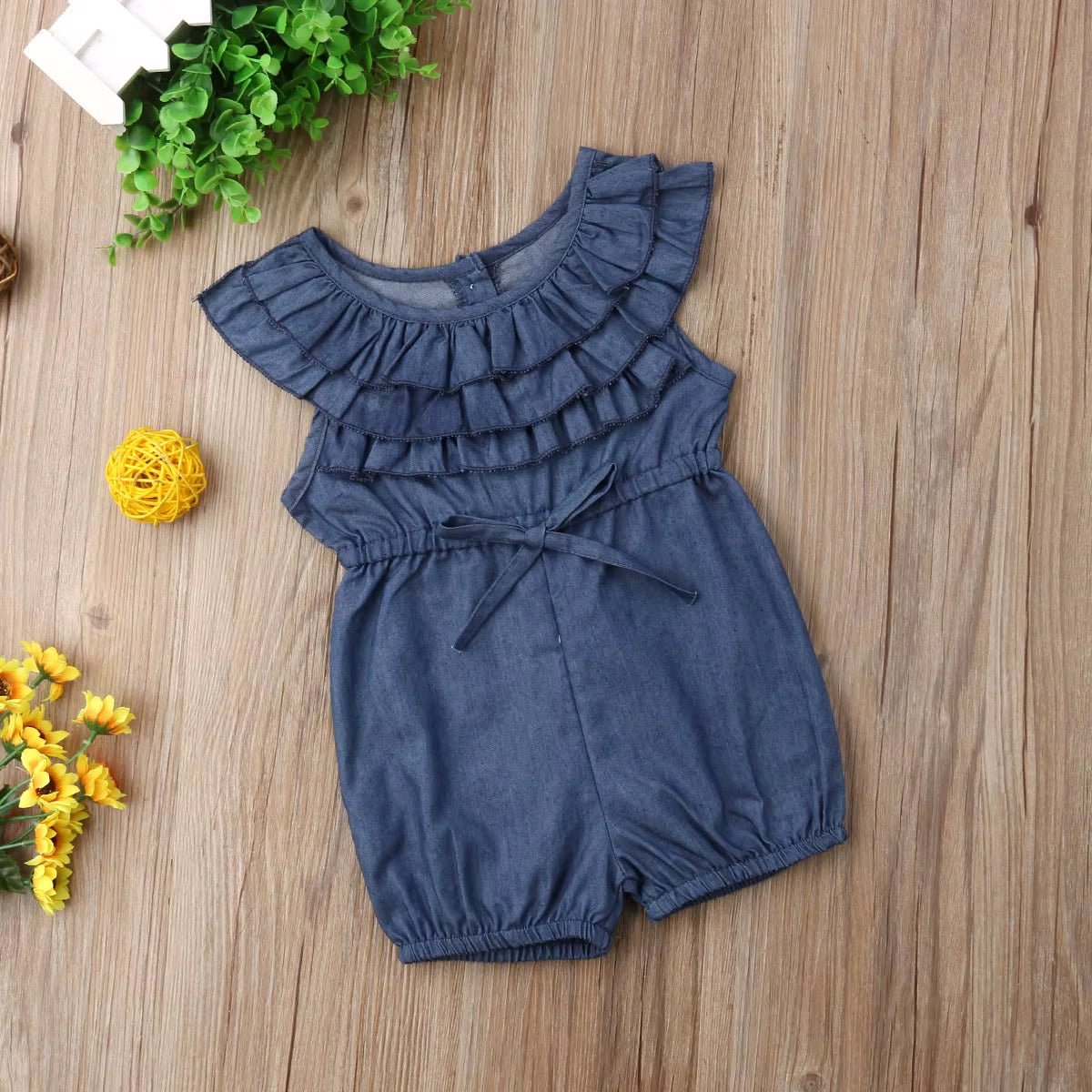 New Baby Girl Denim Romper Girls Princess Ruffle Romper Kids Jumpsuit Toddler Clothing Kid Causal Outfits Summer Clothes - by Faithtur | PAWFECTWORLDS | Baby Clothing, Bodysuits & One - Pieces, Mother & Kids