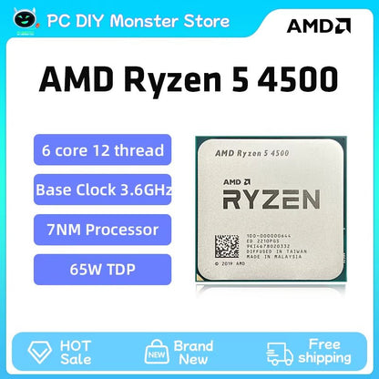 New Ryzen 5 4500 R5 4500 6 - Core 3.6 Ghz 12 - Thread 7NM 65W CPU Gamer CPU Processor Socket AM4 Ryzen 프로세서 - by PAWFECTWORLDS | PAWFECTWORLDS | Computer & Office, Computer Components, CPUs
