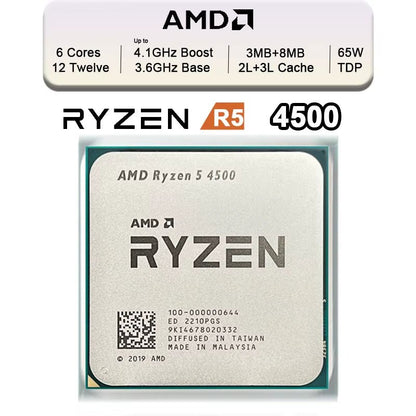 New Ryzen 5 4500 R5 4500 6 - Core 3.6 Ghz 12 - Thread 7NM 65W CPU Gamer CPU Processor Socket AM4 Ryzen 프로세서 - by PAWFECTWORLDS | PAWFECTWORLDS | Computer & Office, Computer Components, CPUs