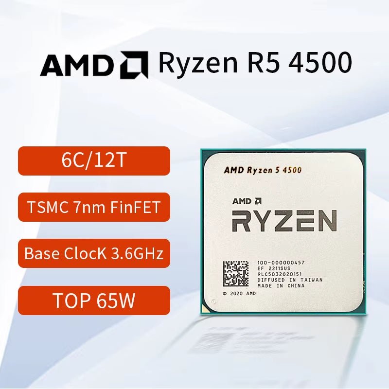 New Ryzen 5 4500 R5 4500 6 - Core 3.6 Ghz 12 - Thread 7NM 65W CPU Gamer CPU Processor Socket AM4 Ryzen 프로세서 - by PAWFECTWORLDS | PAWFECTWORLDS | Computer & Office, Computer Components, CPUs
