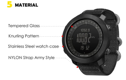 NORTH EDGE Men's sport Digital watch Hours Running Swimming Military Army watches Altimeter Barometer Compass waterproof 50m - by PAWFECTWORLDS | PAWFECTWORLDS | , ,