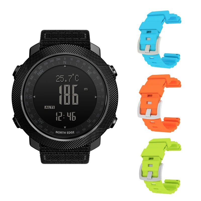 NORTH EDGE Men's sport Digital watch Hours Running Swimming Military Army watches Altimeter Barometer Compass waterproof 50m - by PAWFECTWORLDS | PAWFECTWORLDS | , ,