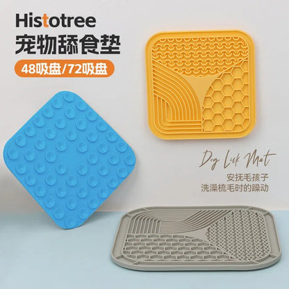 Pet Supplies Silicone Pet Licking Mat Cat Anti - choking With Slow Food Bowl Puppy Bath Distracted Licking Plate Cutlery - PAWFECTWORLDS