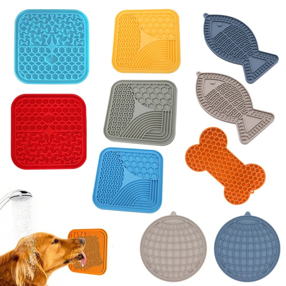 Pet Supplies Silicone Pet Licking Mat Cat Anti - choking With Slow Food Bowl Puppy Bath Distracted Licking Plate Cutlery - by PAWFECTWORLDS | PAWFECTWORLDS | , ,