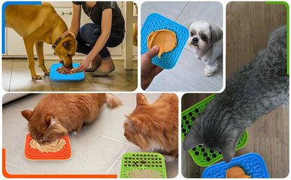 Pet Supplies Silicone Pet Licking Mat Cat Anti - choking With Slow Food Bowl Puppy Bath Distracted Licking Plate Cutlery - by PAWFECTWORLDS | PAWFECTWORLDS | , ,