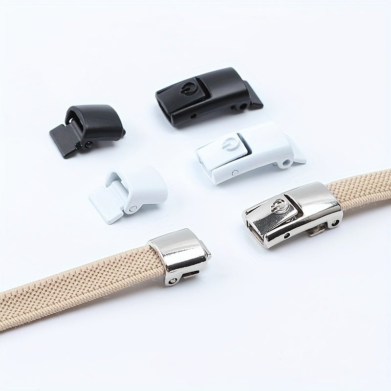 [Polyester Sneaker Accessories] White Polyester 1Pair Women's Sneaker Accessories, No Laces with Buckles - by PAWFECTWORLDS | PAWFECTWORLDS | , ,