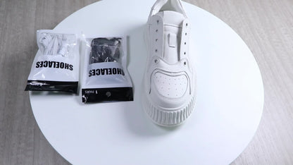 [Polyester Sneaker Accessories] White Polyester 1Pair Women's Sneaker Accessories, No Laces with Buckles - by PAWFECTWORLDS | PAWFECTWORLDS | , ,