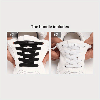[Polyester Sneaker Accessories] White Polyester 1Pair Women's Sneaker Accessories, No Laces with Buckles - by PAWFECTWORLDS | PAWFECTWORLDS | , ,