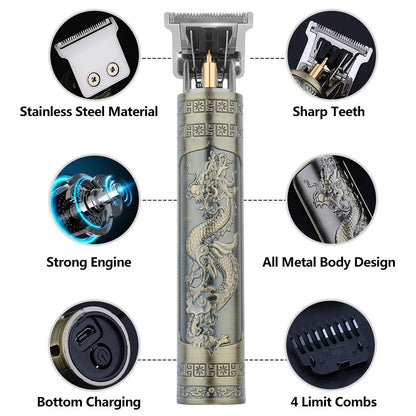 Retro T9 Original Haircutting Machine Set Jackets Trimmer Men's Electric Shaver Male Lence Pro Barber Shaver for Sensitive Areas - by PAWFECTWORLDS | PAWFECTWORLDS | , ,