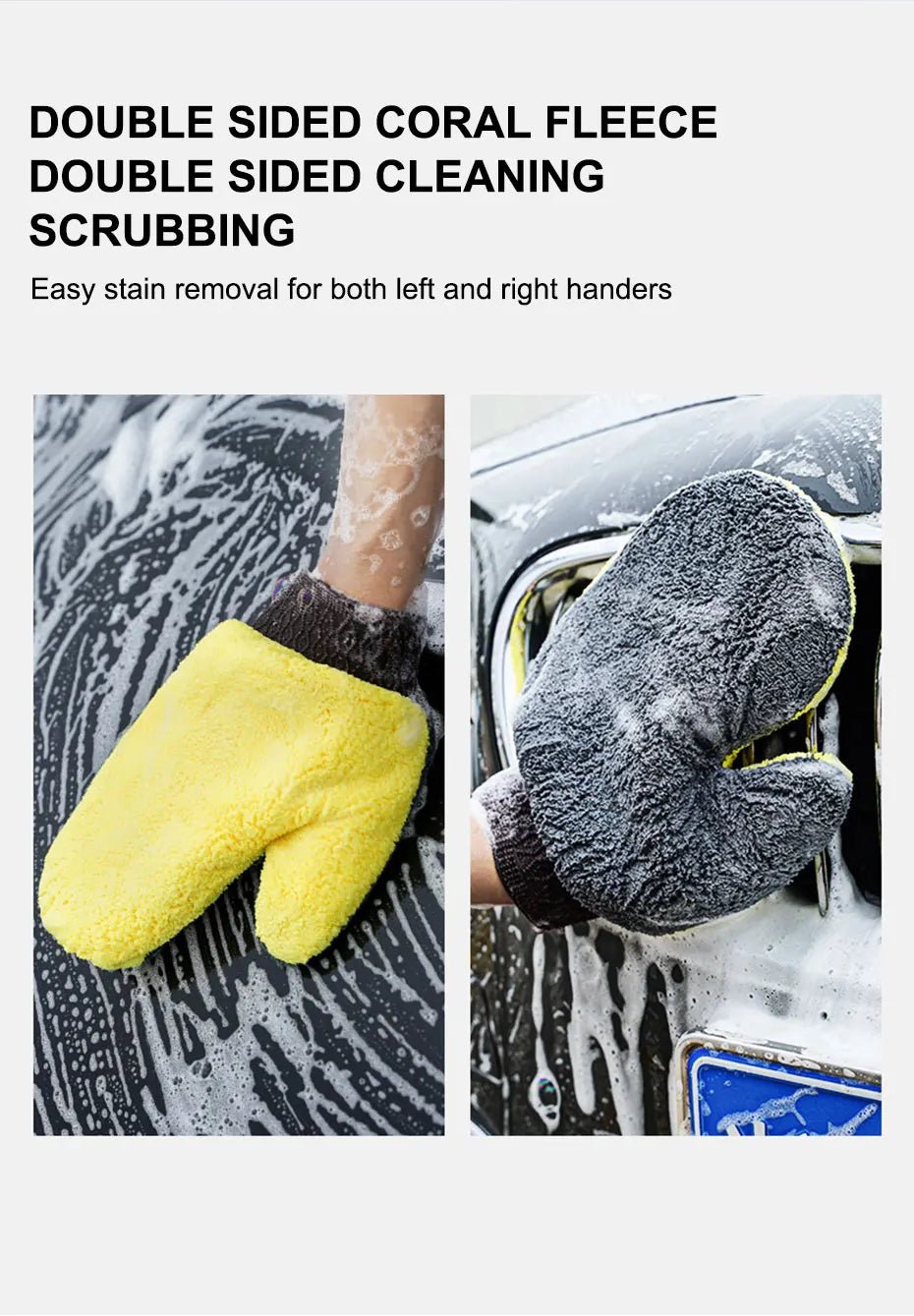 SEAMETAL Microfiber Car Washing Glove Double - Faced Thickened Coral Fleece Cleaning Brush Gloves Car Detailing Cleaner Care Tool - by PAWFECTWORLDS | PAWFECTWORLDS | , ,