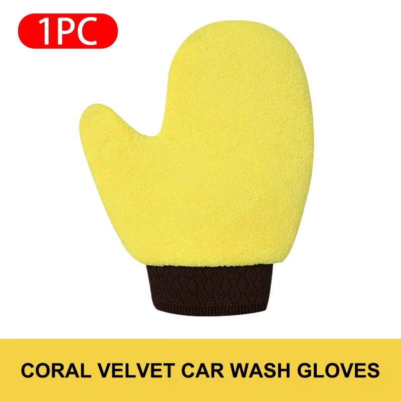 SEAMETAL Microfiber Car Washing Glove Double - Faced Thickened Coral Fleece Cleaning Brush Gloves Car Detailing Cleaner Care Tool - by PAWFECTWORLDS | PAWFECTWORLDS | , ,