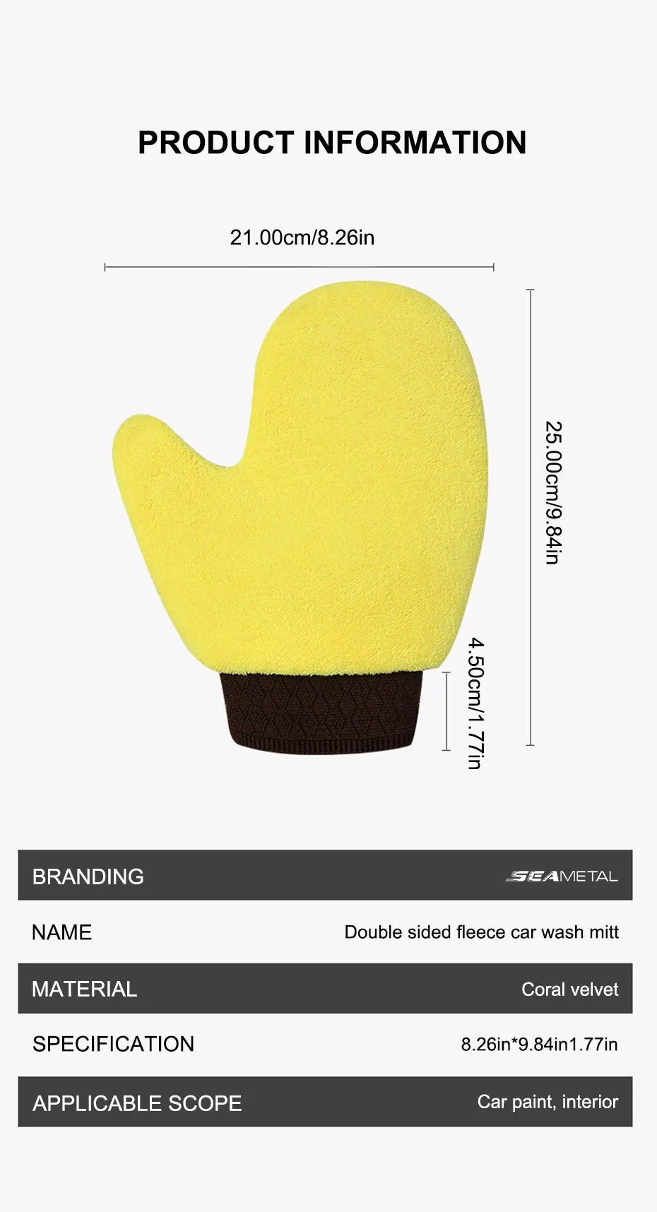 SEAMETAL Microfiber Car Washing Glove Double - Faced Thickened Coral Fleece Cleaning Brush Gloves Car Detailing Cleaner Care Tool - by PAWFECTWORLDS | PAWFECTWORLDS | , ,