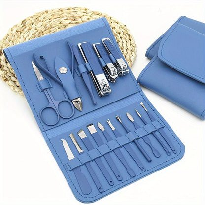 [Stainless Steel Tool Set] 4/8/12/16pcs Multi - Functional Stainless Steel Household Tool Set - Ear Spoon Nail Clippers Pedicure Nail Scissors Manicure Cutter Kits with Folding Bag - by PAWFECTWORLDS | PAWFECTWORLDS | , ,