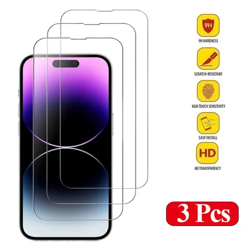 Tempered Glass for iPhone 14 Pro 15 16 17 13 12 11 pro max screen protector for iphone 15 pro mica for iphone 13 14 pro glass - by PAWFECTWORLDS | PAWFECTWORLDS | , ,