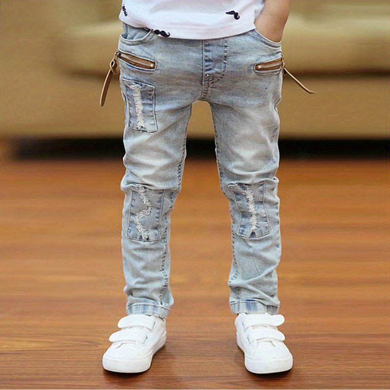 Trendy Boys Durable Denim Jeans - Comfort Fit - Versatile for Spring & Fall - by PAWFECTWORLDS | PAWFECTWORLDS | , ,