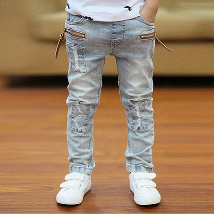 Trendy Boys Durable Denim Jeans - Comfort Fit - Versatile for Spring & Fall - by PAWFECTWORLDS | PAWFECTWORLDS | , ,