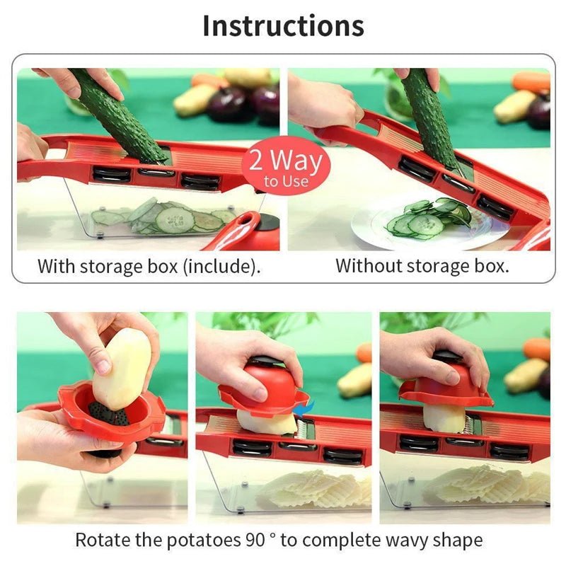 Vegetable Chopper Multifunctional Grater Cutter Kitchen Accessories Manual Fruit Slicer Potatos Shredders Cheese Onions Slicers - by PAWFECTWORLDS | PAWFECTWORLDS | , ,