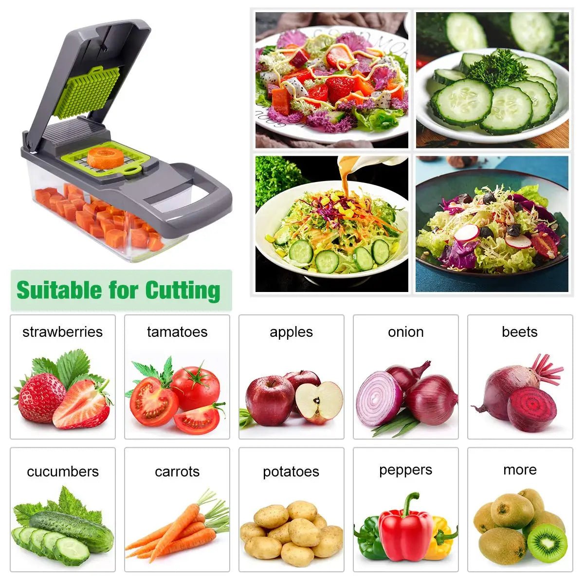 Vegetable Chopper Multifunctional Grater Cutter Kitchen Accessories Manual Fruit Slicer Potatos Shredders Cheese Onions Slicers - by PAWFECTWORLDS | PAWFECTWORLDS | , ,