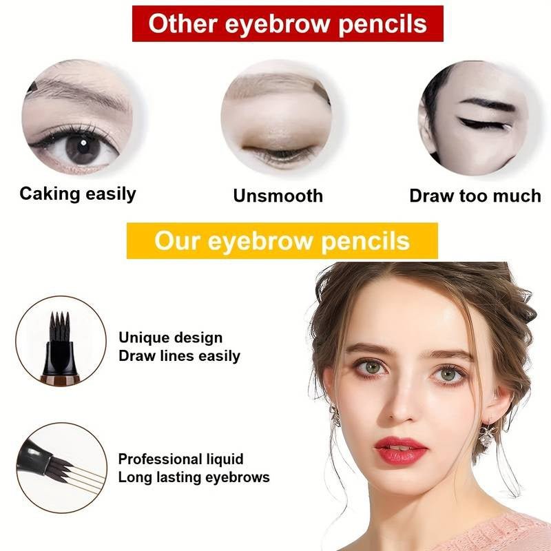 [Waterproof Eyebrow Pen] 1pc Waterproof Eyebrow Pen | Micro - Fork Tip Applicator for Natural Looking Brows - Effortless Microblading Makeup Pencil - by PAWFECTWORLDS | PAWFECTWORLDS | , ,