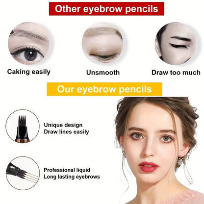 [Waterproof Eyebrow Pen] 1pc Waterproof Eyebrow Pen | Micro - Fork Tip Applicator for Natural Looking Brows - Effortless Microblading Makeup Pencil - by PAWFECTWORLDS | PAWFECTWORLDS | , ,