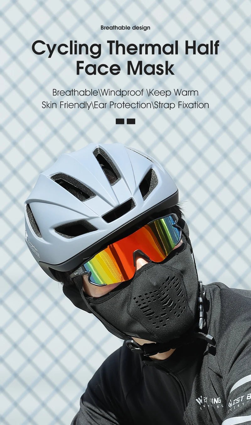 WEST BIKING Warm Cycling Face Mask Winter Fleece Ear Protection Half Face Cover Breathable Windproof Fishing Skiing Sports Mask - by PAWFECTWORLDS | PAWFECTWORLDS | , ,