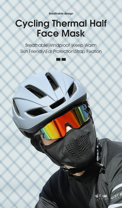 WEST BIKING Warm Cycling Face Mask Winter Fleece Ear Protection Half Face Cover Breathable Windproof Fishing Skiing Sports Mask - by PAWFECTWORLDS | PAWFECTWORLDS | , ,