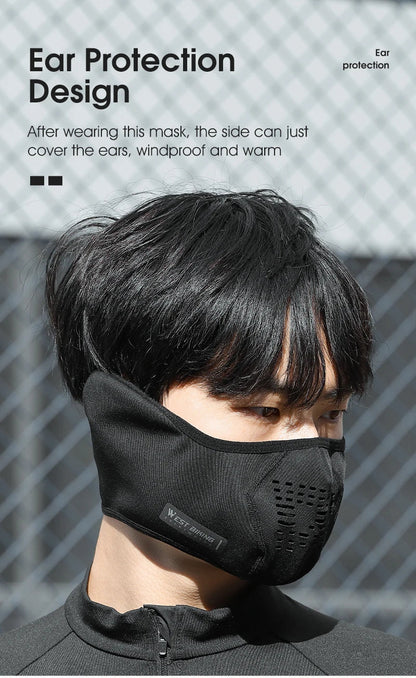 WEST BIKING Warm Cycling Face Mask Winter Fleece Ear Protection Half Face Cover Breathable Windproof Fishing Skiing Sports Mask - by PAWFECTWORLDS | PAWFECTWORLDS | , ,
