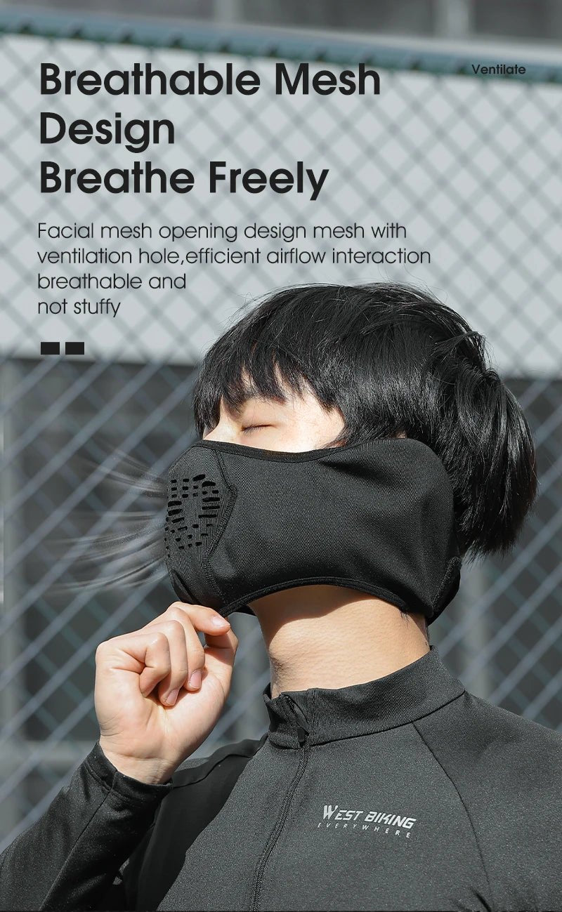 WEST BIKING Warm Cycling Face Mask Winter Fleece Ear Protection Half Face Cover Breathable Windproof Fishing Skiing Sports Mask - by PAWFECTWORLDS | PAWFECTWORLDS | , ,