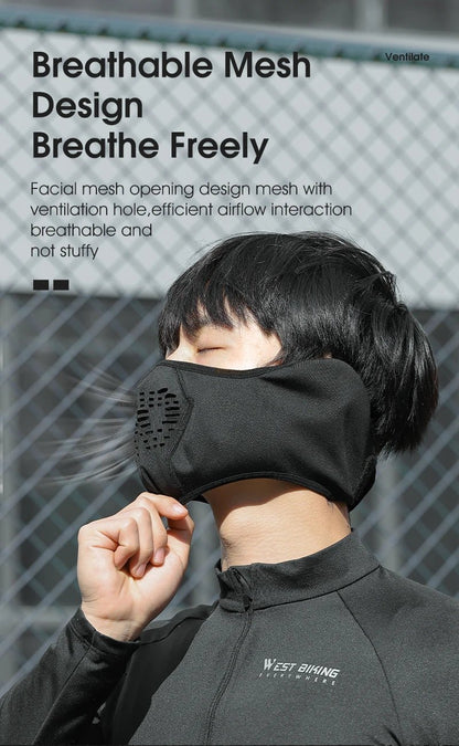 WEST BIKING Warm Cycling Face Mask Winter Fleece Ear Protection Half Face Cover Breathable Windproof Fishing Skiing Sports Mask - by PAWFECTWORLDS | PAWFECTWORLDS | , ,