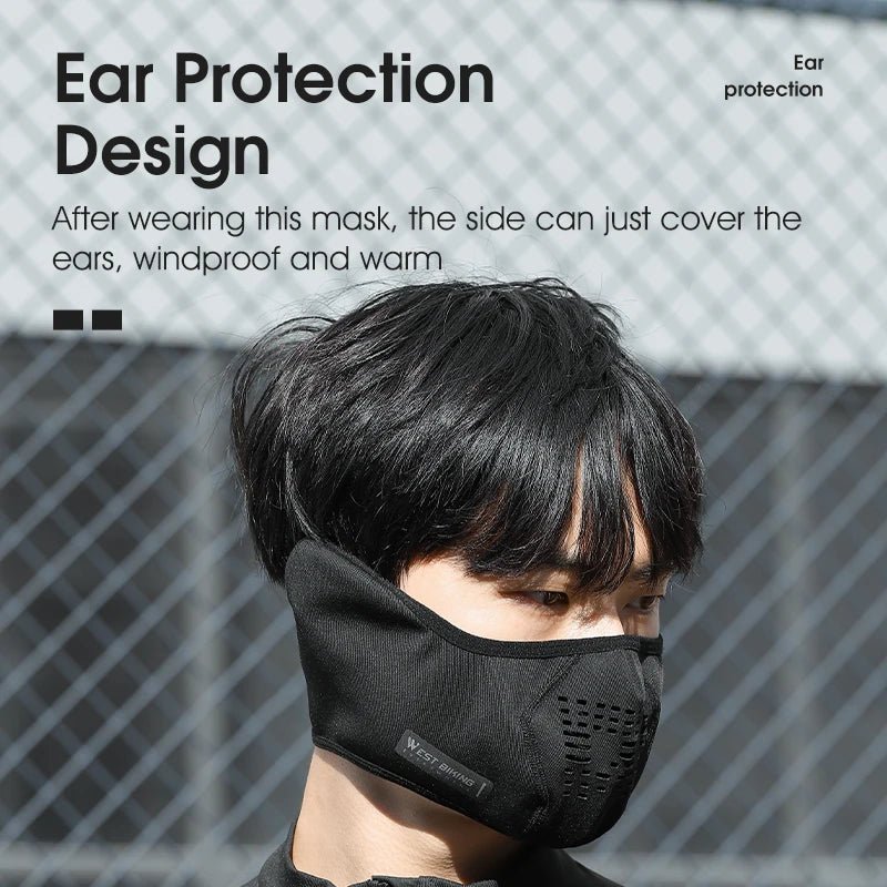 WEST BIKING Warm Cycling Face Mask Winter Fleece Ear Protection Half Face Cover Breathable Windproof Fishing Skiing Sports Mask - by PAWFECTWORLDS | PAWFECTWORLDS | , ,