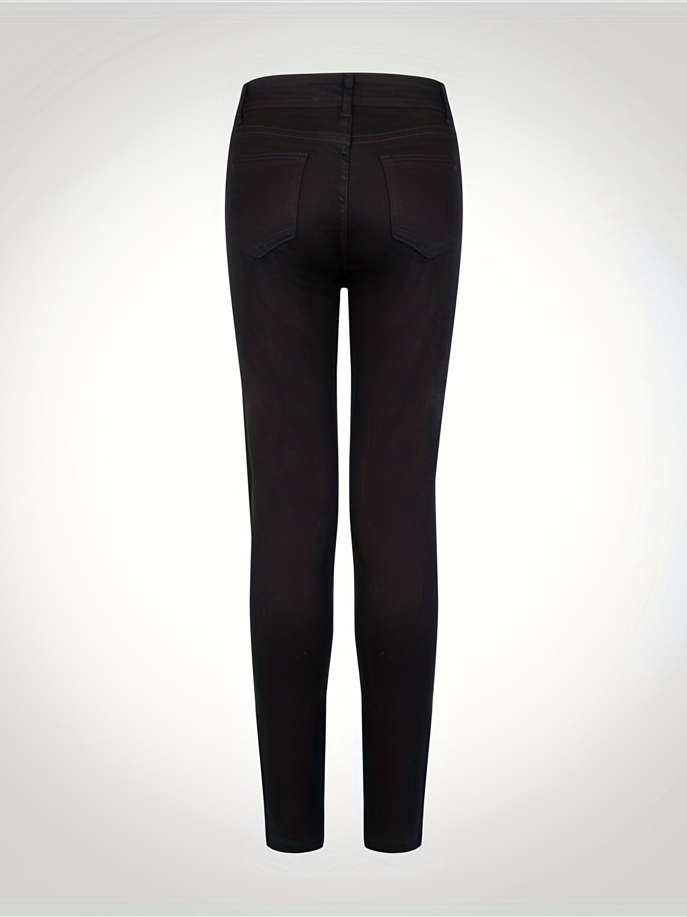 White Ripped Holes Straigh Jeans, Slash Pockets Distressed Non - Stretch Denim Pants, Women's Denim Jeans & Clothing - by PAWFECTWORLDS | PAWFECTWORLDS | , ,