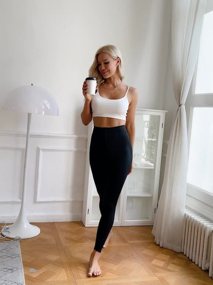 Women'S High - Waist Double - Breasted Tummy Control Leggings - Thickened, Stretchy, Button Closure, Olive Green, Long Length, All - Season Skinny Jeans for Butt Lifting & Belly Smoothing, High Waisted Leggings, Butt Lifting Appare - by PAWFECTWORLDS | PAWFECTWORLDS | , ,