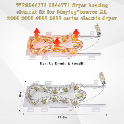 WP8544771 Dryer Heating Element Replacement for Maytag Bravos XL, Whirlpool Duet, and Kenmore Elite HE4/HE5 Electric Dryers - Includes 3392519, 279973, and 279816 by Prime&Swift - by prime&swift | PAWFECTWORLDS | Appliances, Dryer Parts & Accessories, Parts & Accessories