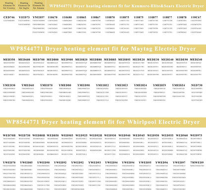 WP8544771 Dryer Heating Element Replacement for Maytag Bravos XL, Whirlpool Duet, and Kenmore Elite HE4/HE5 Electric Dryers - Includes 3392519, 279973, and 279816 by Prime&Swift - by prime&swift | PAWFECTWORLDS | Appliances, Dryer Parts & Accessories, Parts & Accessories