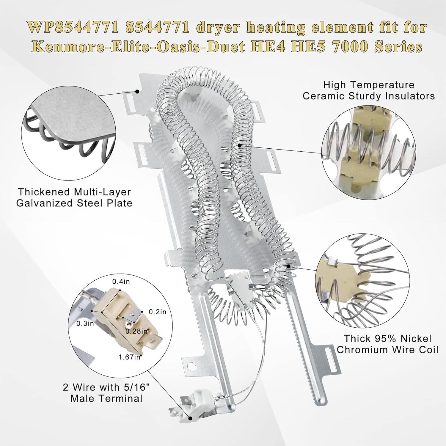 WP8544771 Dryer Heating Element Replacement for Maytag Bravos XL, Whirlpool Duet, and Kenmore Elite HE4/HE5 Electric Dryers - Includes 3392519, 279973, and 279816 by Prime&Swift - by prime&swift | PAWFECTWORLDS | Appliances, Dryer Parts & Accessories, Parts & Accessories